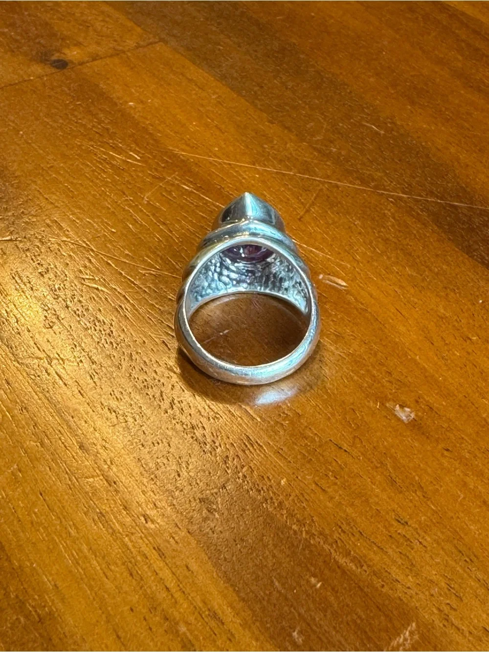 Beautiful VTG Sterling Silver Brilliantly Faceted Amethyst Sterling Silver Ring